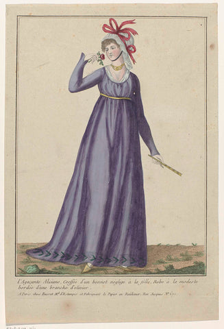 Collection devoted to the fashions of #39;men and women, 1783-1813, No. 101 : L'Agaissante Alziane coeffé (...), anonymous, 1783 - 1813 Canvas Print