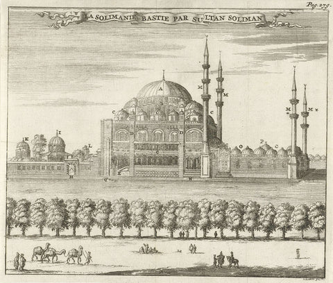 View of the Süleymaniye Mosque in Istanbul, Jan Luyken, 1681 Canvas Print