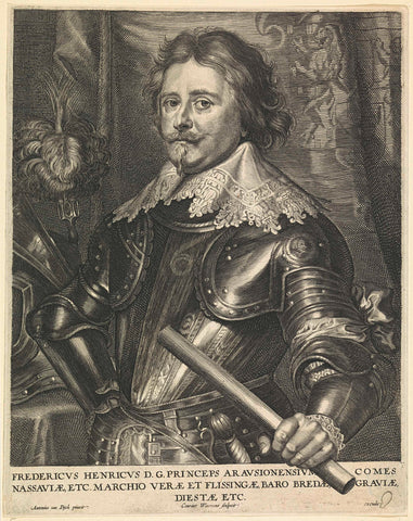 Portrait of Frederik Hendrik, Prince of Orange, Coenraet Waumans, c. 1640 - c. 1641 Canvas Print