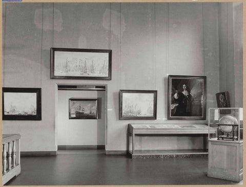 Room 112 seen to the north with paintings by Willem van de Velde the Elder, 1963 Canvas Print