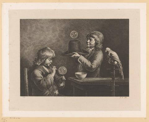 Bubble-blowing boys, Jean Jacques de Boissieu, 1799 Canvas Print