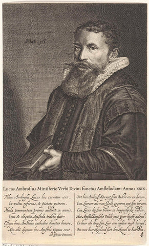 Portrait of Lucas Ambrosius, preacher, Salomon Savery, 1610 - 1652 Canvas Print