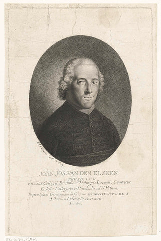 Portret van Joan. Jos. van den Elsken, Lambertus Antonius Claessens, c. 1792 - c. 1808 Canvas Print