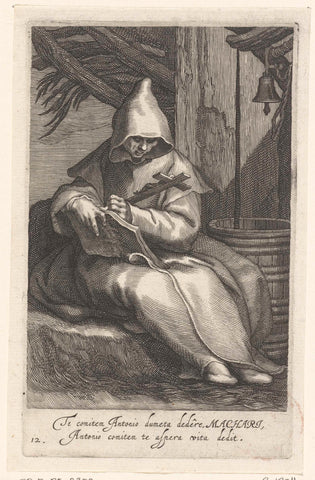 Saint Macarius of Egypt as hermit, Boëtius Adamsz. Bolswert, 1590 - 1612 Canvas Print