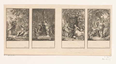 Four Scenes from Salomon Gessner's Idylls, Daniel Nikolaus Chodowiecki, 1771 Canvas Print