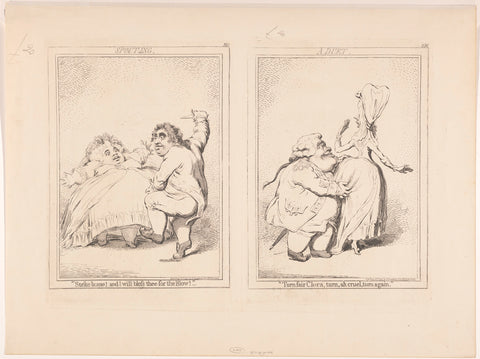 Two comic couples, 1792, James Gillray, 1820 - 1899 Canvas Print