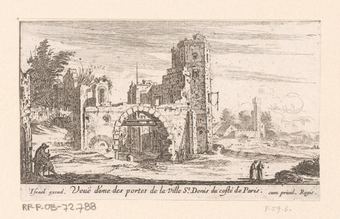 View of one of the gates of Saint-Denis, Israel Silvestre, 1631 - 1661 Canvas Print