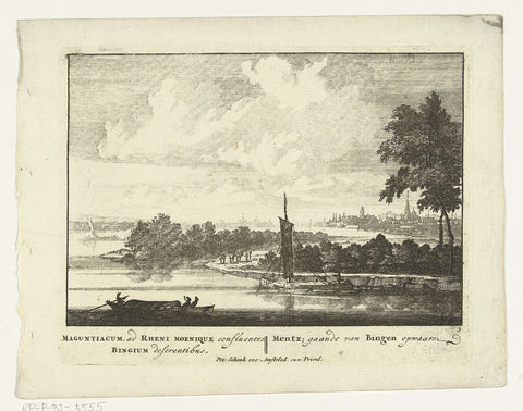 Gezicht op Mainz vanuit het Noorden, Jan van Call (I), 1694 - 1697 Canvas Print