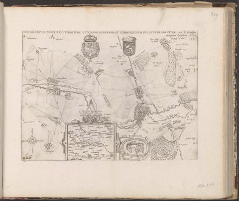 Map of Kerpen and Lommersum, 1587, Frans Hogenberg, 1587 Canvas Print