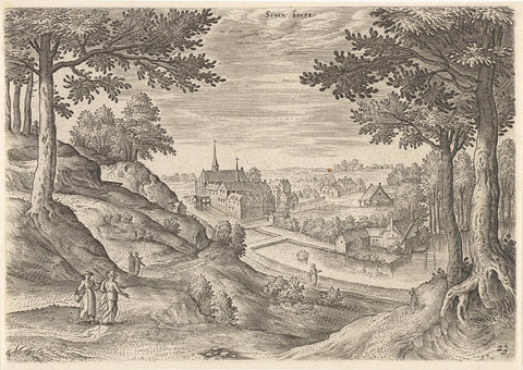 View of the Monastery of Zevenborren, Hans Collaert (I), 1530 - 1580 Canvas Print