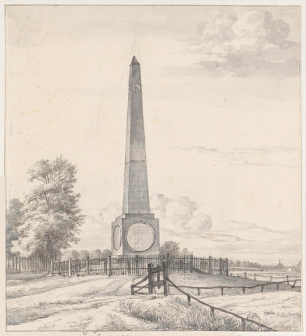 De Naald van Waterloo, monument in honour of the Prince of Orange, at Soestdijk, 1815, Gerrit Lamberts, 1835 Canvas Print