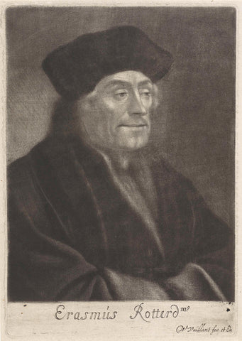 Portrait of Desiderius Erasmus, Wallerant Vaillant, 1658 - 1677 Canvas Print