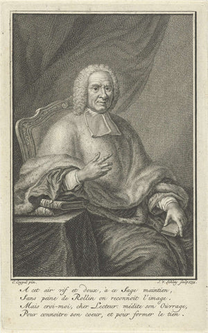 Portrait of Charles Rollin, Jacob van der Schley, 1754 Canvas Print