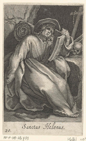 Saint Helenus as Hermit, Boëtius Adamsz. Bolswert, 1619 Canvas Print