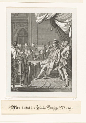 Alva claims the Tenth Medal, 1569, Theodoor King, 1779 Canvas Print