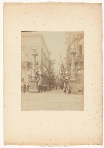 Decoration of the Kalverstraat during the April Festivities of 1887, Henri de Louw, 1887 Canvas Print