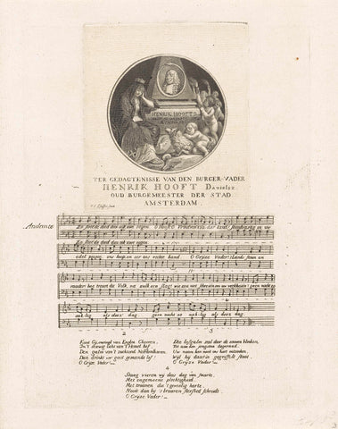 Monument and song for Hendrik Hooft Danielsz., 1794, François Joseph Pfeiffer (I), 1794 Canvas Print