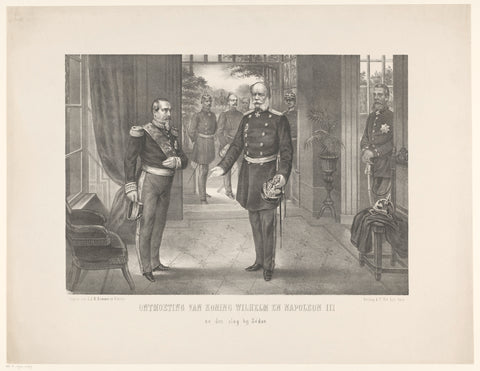 Meeting between Wilhelm I and Napoleon III, anonymous, Tresling & Comp., 1870 Canvas Print