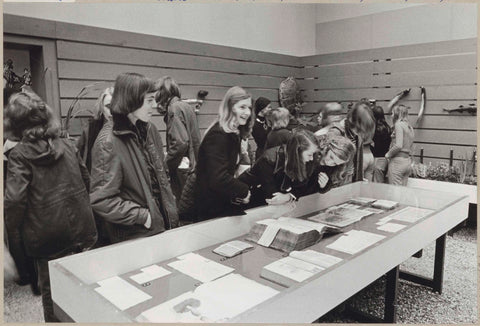 Visitors in the reconstructed Ambulacrum of the Hortus, c. 1975 Canvas Print