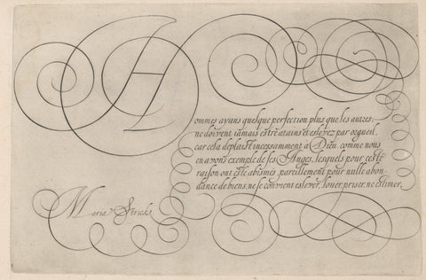 Writing example with capital H, Hans Strick, 1618 Canvas Print