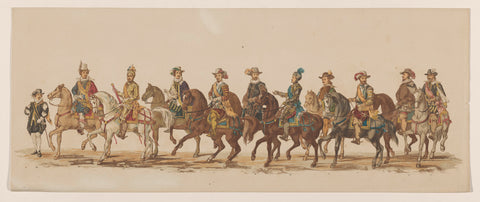 Fourth group in Delft procession of 1862, Willem Bernardus IJzerdraat, 1862 Canvas Print