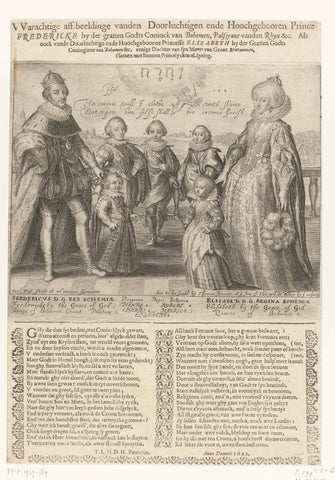 Portrait of Frederick V of Bohemia, his wife Elisabeth Stuart and their five children, Willem van de Passe, 1621 Canvas Print