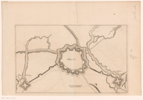 Hulst fortress plan, Caspar Merian, 1654 - c. 1700 Canvas Print