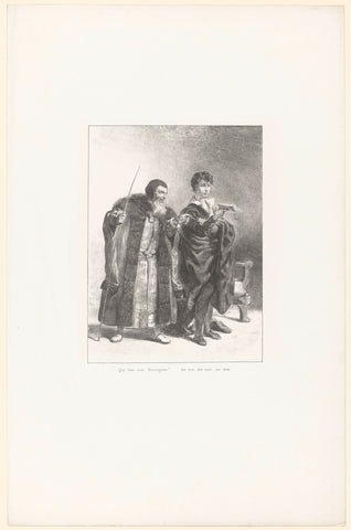 Polonius asks Hamlet what he reads, Eugène Delacroix, in or after 1834 - in or before 1864 Canvas Print