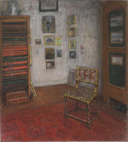 Atelier corner with chair and art cabinet, in The Hague, Nieuwe Schoolstraat 28, Carel Nicolaas Storm van 's-Gravesande, 1920 Canvas Print