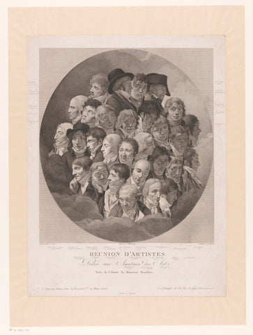 Group portrait of 29 artists, Alexandre Clément, 1805 Canvas Print