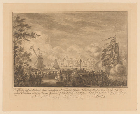 Sailing trip of William V and Wilhelmina of Prussia on the IJ, 1768, Simon Fokke, 1772 Canvas Print