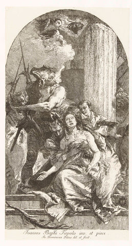 Martelaarschap van Heilige Agatha, Giovanni Domenico Tiepolo, 1753 - 1757 Canvas Print