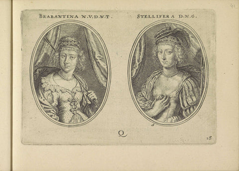 Portraits of Barbara van den Broeck and an unknown woman, both as shepherdess, Crispijn van de Passe (II), 1640 Canvas Print