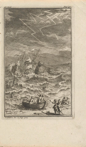 Shipwreck, Jacob Folkema, 1723 Canvas Print