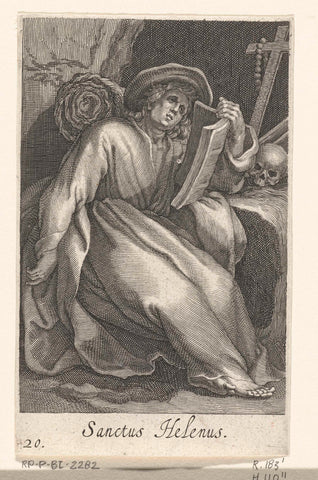 Saint Helenus as hermit, Boetius Adamsz. Bolswert, 1590 – 1612 Canvas Print