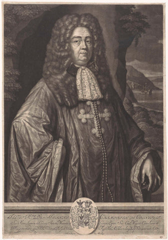 Portrait johannes Cramprich de Cronefelt, Abraham Bloteling, 1687 Canvas Print