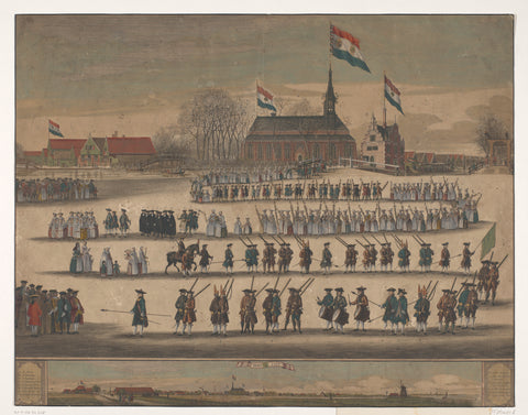 Procession at Jisp at the installation of Willem V in 1766, anonymous, 1766 Canvas Print