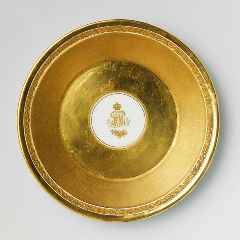 Saucer with the monogram of Philips of Belgium, Königliche Porzellan Manufaktur, c. 1867 Canvas Print