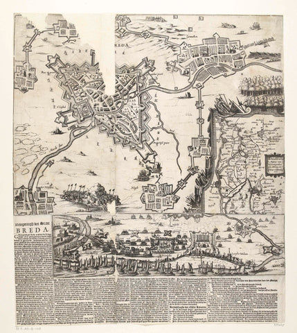 Map of the siege of Breda, 1624, anonymous, 1624 Canvas Print