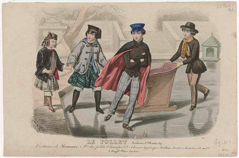 Le Follet, 1851, No. 1650 : Costumes de Humann (...), anonymous, 1851 Canvas Print