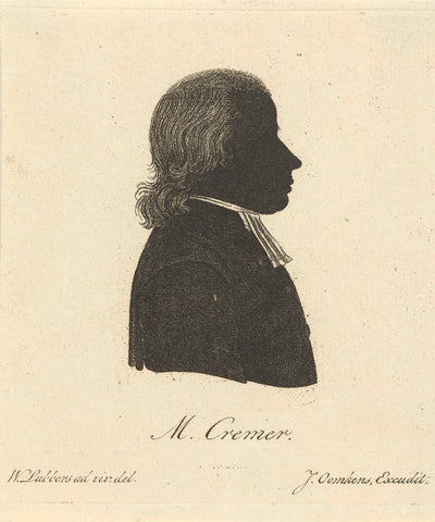 Silhouette portrait of Melchior Cremer, Carl Cristiaan Fuchs, 1808 - 1844 Canvas Print