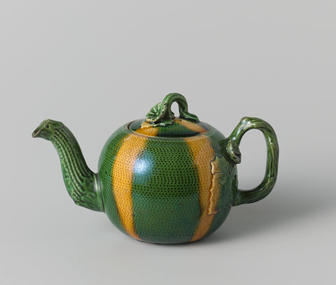 Teapot of hard-baked pottery., anonymous, c. 1760 - c. 1765 Canvas Print