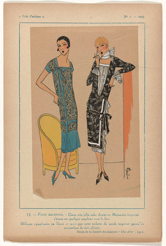 Très Parisien, 1925, No. 1, Pl. 12.- POUR RECEVOIR., G-P. Joumard, 1925 Canvas Print