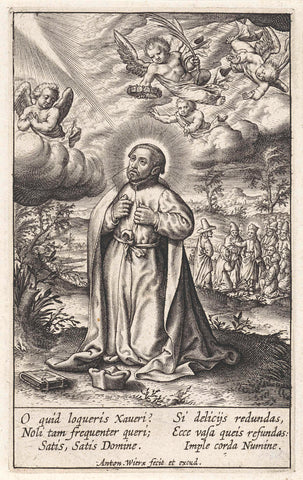 Landscape with St. Francis Xavier, Antonie Wierix (II), 1565 - before 1604 Canvas Print