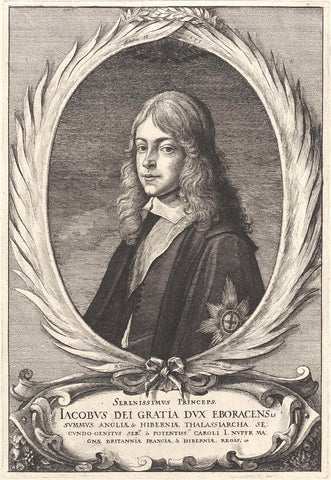 Portrait of James Stuart, Duke of York, Wenceslaus Hollar, 1651 Canvas Print