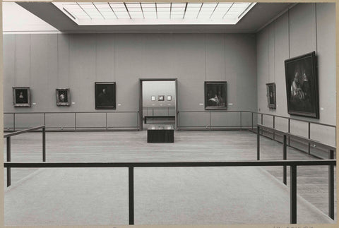 Room with six paintings, an elevation, a bench for visitors and a passageway, c. 1969 Canvas Print