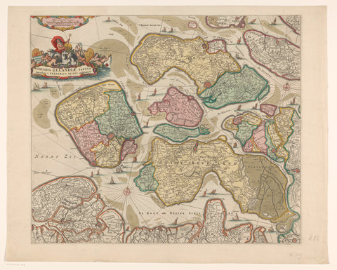 Map of Zeeland, anonymous, 1710 - 1711 Canvas Print