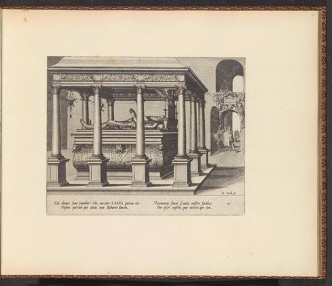 Detached tomb monument with canopy for a man, Johannes or Lucas van Doetechum, 1563 Canvas Print