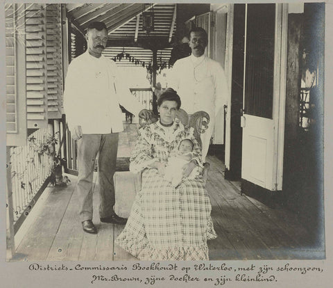 District Commissioner Of Waterloo, with his son-in-law, Mr. Brown, his daughter and his grandchild, Gomez Burke (possibly), 1891 Canvas Print