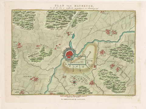 Plan of the reinforcements of Maubeuge, 1794, Cornelis van Baarsel, 1794 Canvas Print